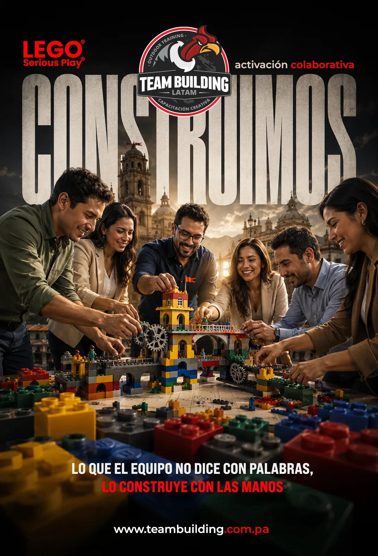 Afiche de Construimos, taller LEGO Serious Play